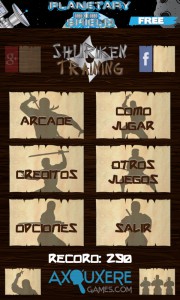 Entrenamiento ninja intensivo en Shuriken Training HD 6 Shuriken Training HD