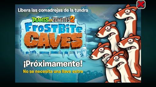 Llega el séptimo mundo a Plants Vs Zombies 2: Las Cuevas Congeladas 5 comadrejas plants vs zombies